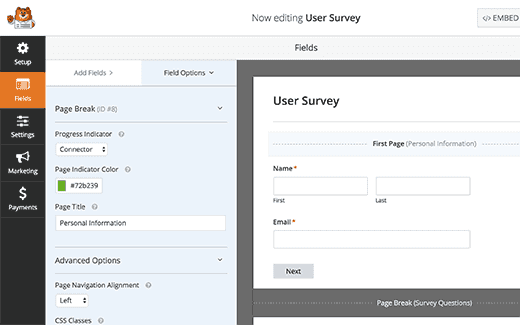 page indicator