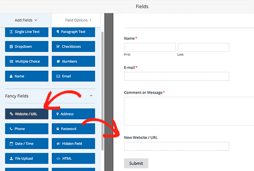 drag and drop the form fields.