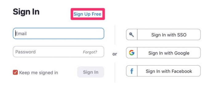 signup zoom app