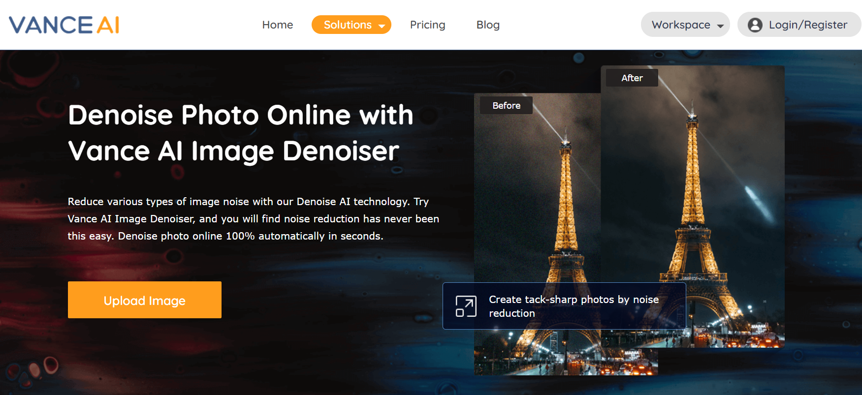 How to denoise photo online with Vance AI Image Denoiser