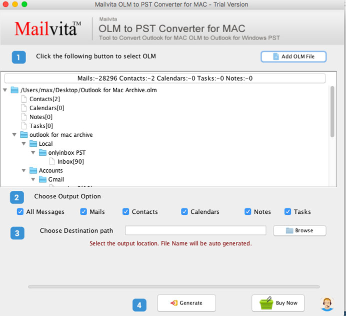 tool to convert OLM to PST –