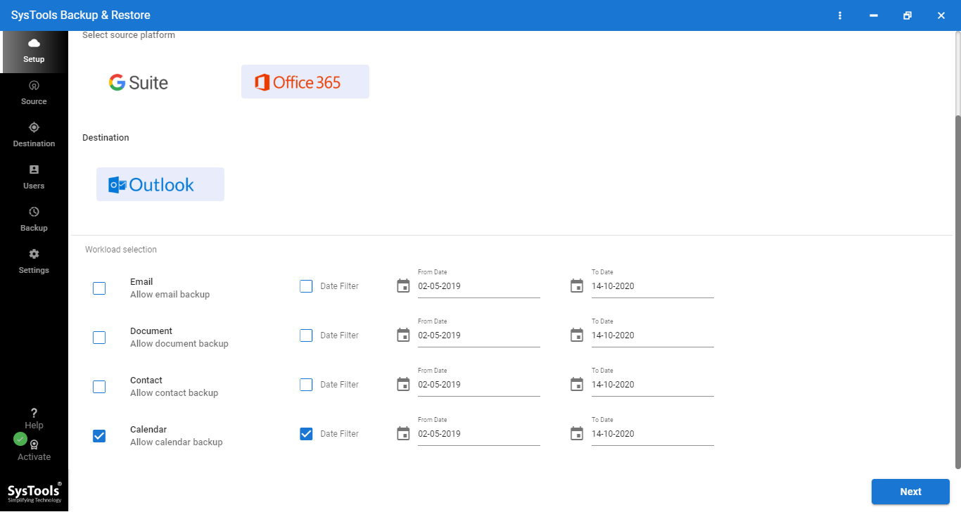 Export Office 365 Calendar to PST StepbyStep Operation