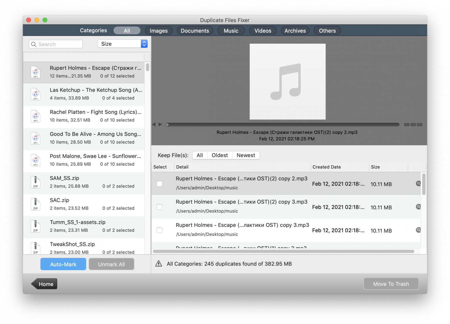 delete duplicate files mac