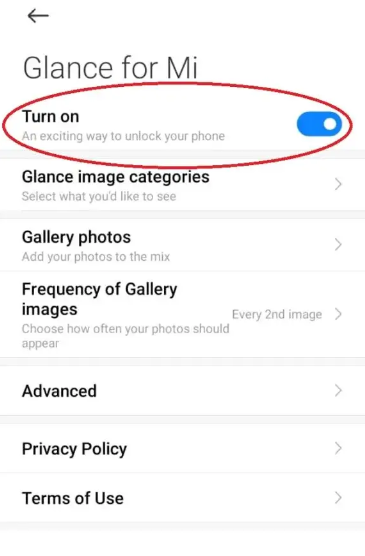 Step 2 of how to remove Glance from Mi Max 3