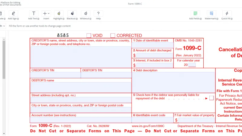 How to Fill Out 1099-C Form: Guide for Newbies